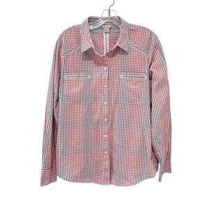 Ariat Women Canyon Shirt Western Button Up Long Sleeve Lace Inset Checker SZ XL